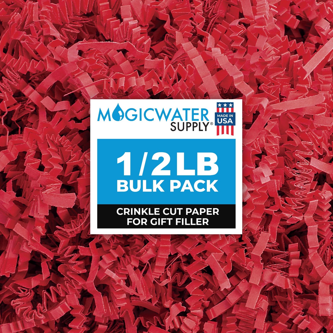 MagicWater Supply MagicWater Crinkle Cut Paper for Gift Baskets - 1/2 LB - Red - Perfect for Shredded Paper Filler, Basket Filler, Gift Boxes, Bridesmaid Gifts, Christmas Stuffers & More â€“ Ideal for
